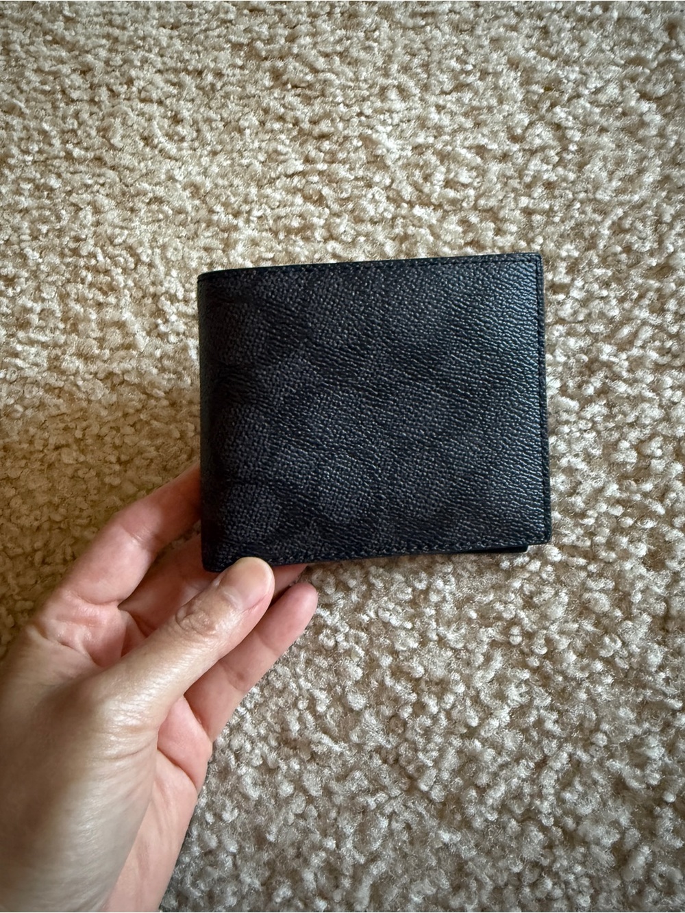 New Coach Men's Black Leather Bi-Fold Wallet